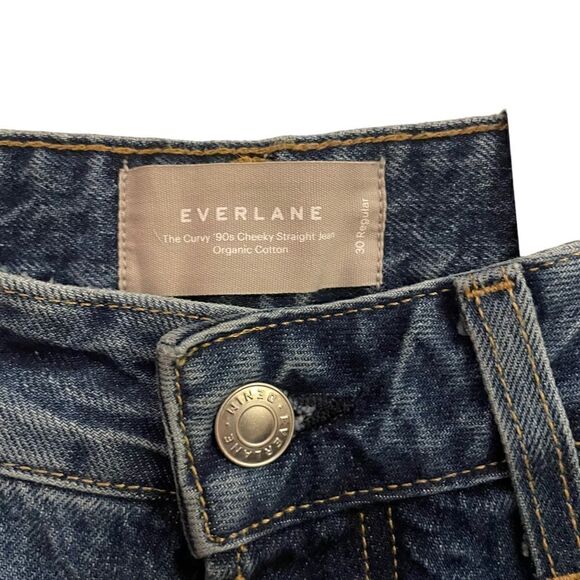 Everlane NWT Women’s Curvy High Rise Button Fly 90’s Cheeky Straight Jeans Sz 30 - Picture 8 of 13